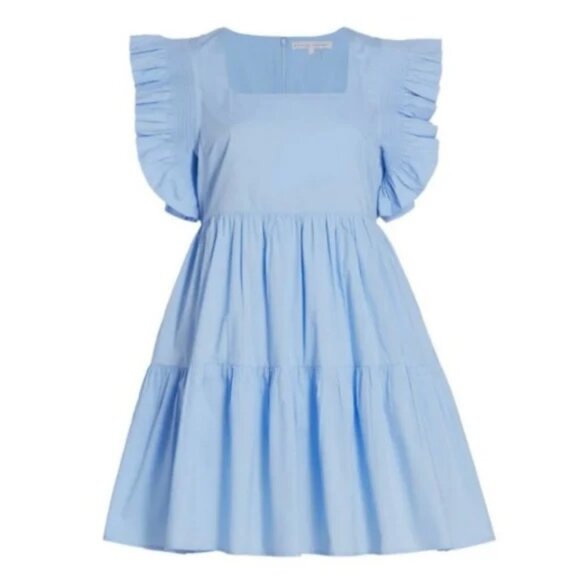 English Factory Flutter Sleeve Square Nexk Dress - Picture 2 of 9